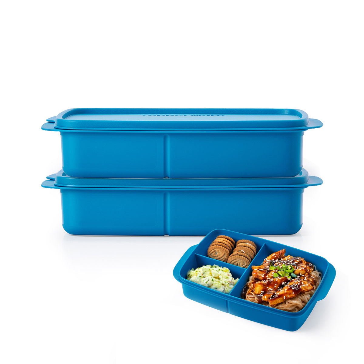 Tupperware Bölmeli Beslenme Kutusu 1L Derin Mavi 2’li Set