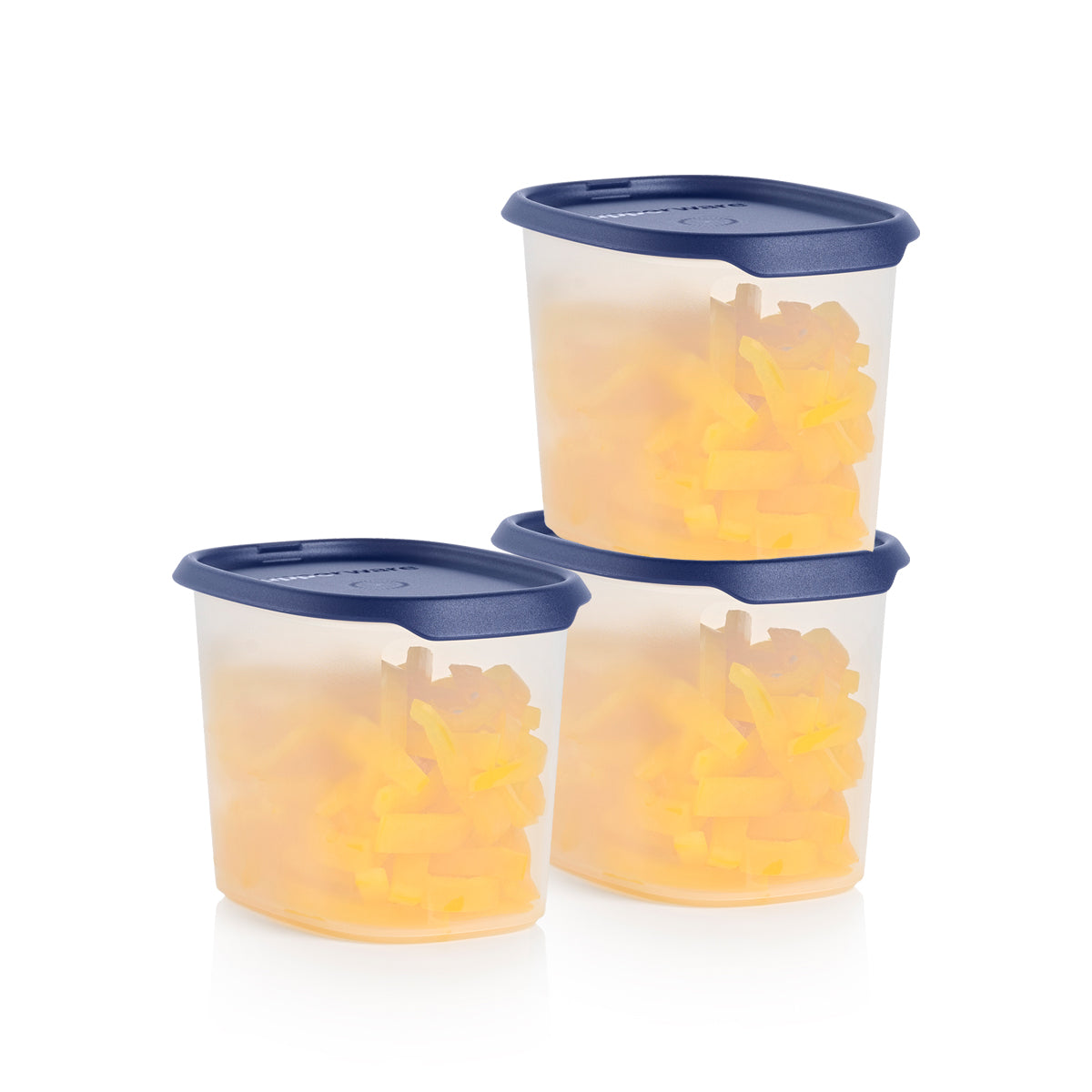 Tupperware Tek Dokunuş Gıda Saklama 1.1L Gece Mavisi 3'lü Set