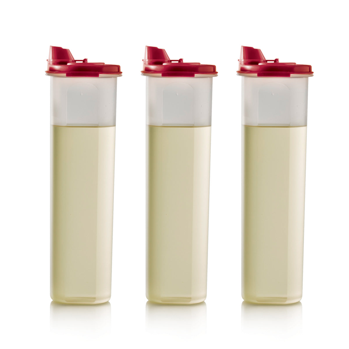 Tupperware Oval Zeytinyağlık Kırmızı Kapak 1.1L 3'lü Set