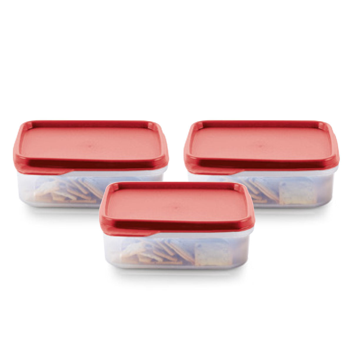 Tupperware Modüler Saklama Kabı Dikdörtgen 1.1L 3'lü Set