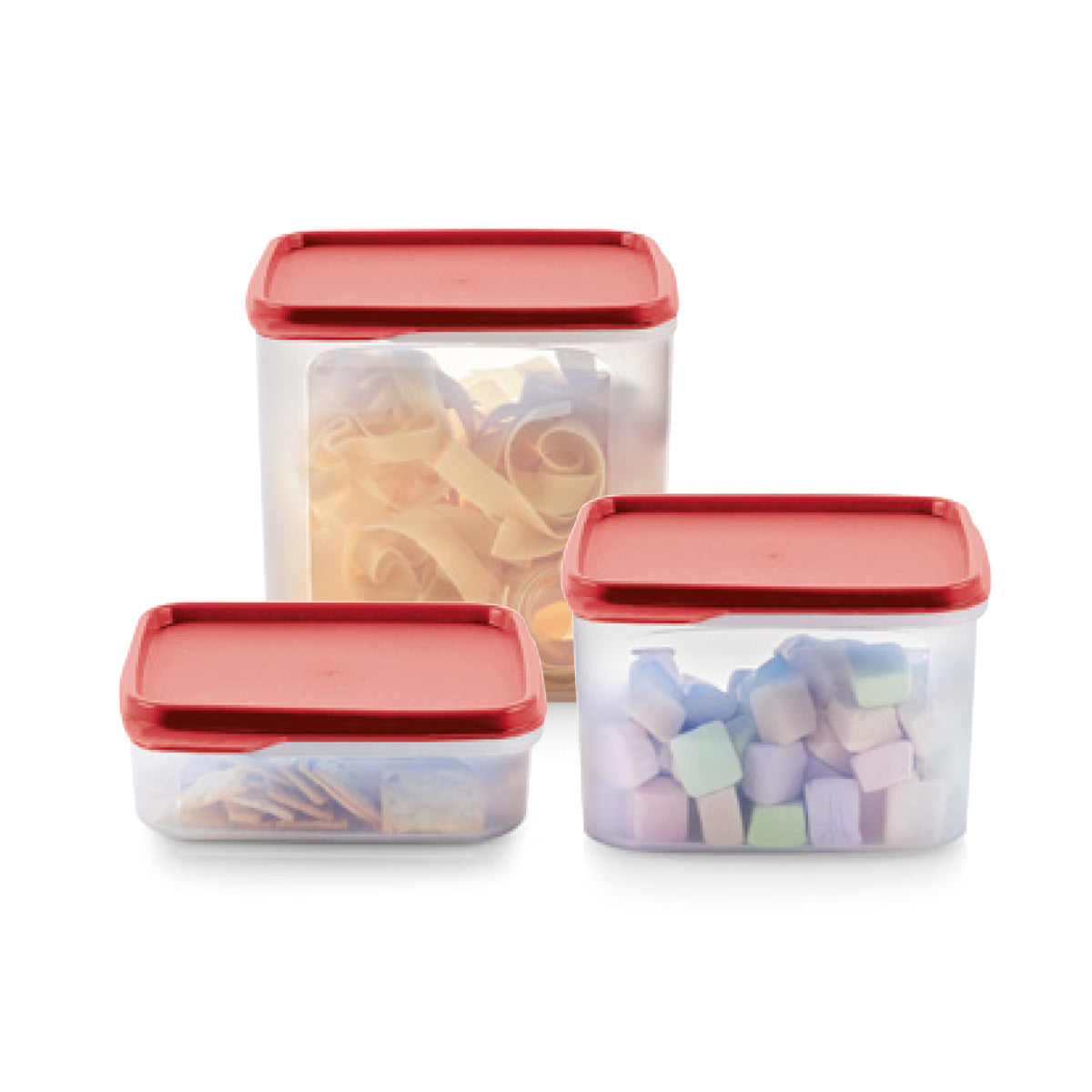Tupperware Modüler Saklama Kabı Dikdörtgen 3’lü Set