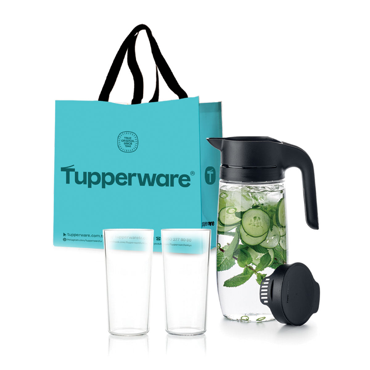 Tupperware Royal Sürahi 1.7L Royal Bardak Seti